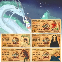 跨境日本经典漫画周边千与千寻纪念钞金箔币塑料币收藏币工厂批发