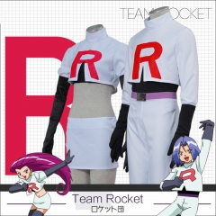 2 Style Pokemon James/Ash Ketchum Cartoon Cosplay Waistcoat Pants Gloves Anime Costume Set