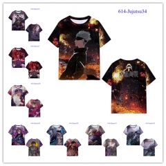 10 Styles Jujutsu Kaisen Japanese Cartoon Color Printing Cosplay Anime T-shirt