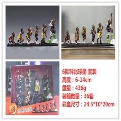 6-14CM NBA Star Kobe Bean Bryant Model Toy PVC Anime Figure (6pcs/set)