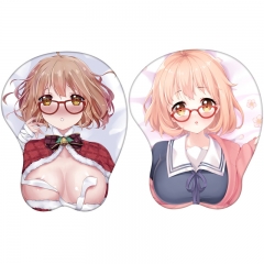 2 Styles Kyokai no Kanata 3D Breast Sexy Mouse Pad Silicone Wrist