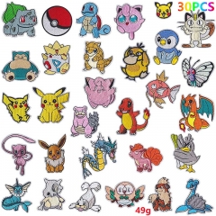 31 Styles Pokemon Pikachu Decorative Cute Pattern Anime Cloth Patch