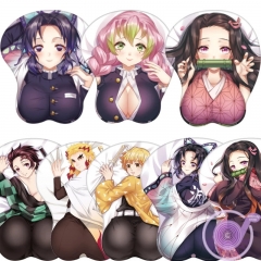 7 Styles Demon Slayer: Kimetsu no Yaiba 3D Breast Sexy Mouse Pad Silicone Wrist