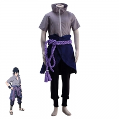 Naruto Uchiha Sasuke Cosplay Coat Pants Anime Costume Set