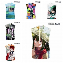 10 Styles Boku no Hero Academia/My Hero Academia Cosplay 3D Digital Print Anime Sleeveless T-shirt  With Hood