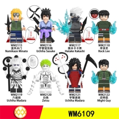 8 Styles 4.5CM Naruto ABS Cartoon Model Anime Miniature Building Blocks (Opp Bag)
