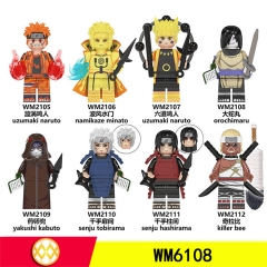 8 Styles 4.5CM Naruto ABS Cartoon Model Anime Miniature Building Blocks (Opp Bag)