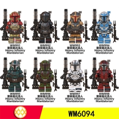 WM6094重装曼达洛人星战系列拼装积木人仔儿童玩具外贸混批袋装