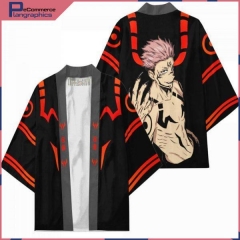 Jujutsu Kaisen Cartoon Character Pattern Cosplay Color Printing Haori Cloak Anime Kimono