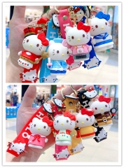8 Styles Hello Kitty Cosplay Cartoon Character Anime Figure Keychain