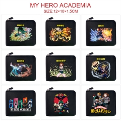我的英雄学院9款 动漫全包拉链黑皮对折钱包
