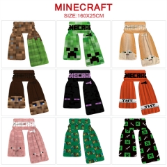 11 Styles Minecraft Cartoon Character Cosplay Anime Plush Scarf (25*160CM)