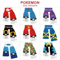 15 Styles Pokemon Cartoon Anime Plush Scarf (25*160CM)