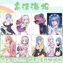 Re:Life in a Different World from Zero/Re: Zero Printing Anime Paper Posters (8pcs/set)