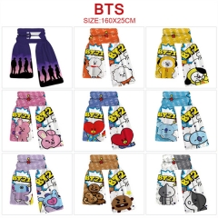 11 Styles BTS21 K-POP BTS Bulletproof Boy Scouts  Cartoon Anime Plush Scarf (25*160CM)