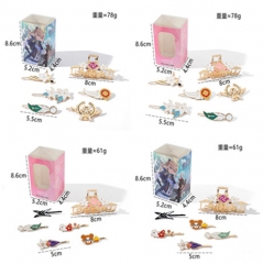 4 Styles Genshin Impact Cute Cartoon Alloy Hair Clip