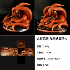 火影忍者 九尾妖狐与鸣人 重量：2.4Kg 人物高：20CM 彩盒尺寸：30X30X30 装箱：8PCS