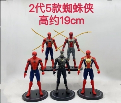 5Pcs/Set 19cm Spider Man 2 Generation Cartoon Character Model Toy Anime PVC Figure Doll