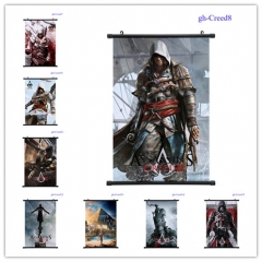 9 Styles Assassin's Creed Cartoon Wallscrolls Waterproof Anime Wall Scroll 60*90CM