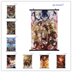 24 Styles Attack on Titan/Shingeki No Kyojin Cartoon Wallscrolls Waterproof Anime Wall Scroll 60*90CM