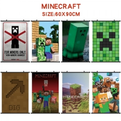 12 Styles Minecraft Cartoon Wallscrolls Waterproof Anime Wall Scroll (60*90 CM)