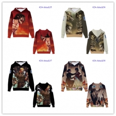 5 Styles Attack on Titan / Shingeki No Kyojin Cartoon Cosplay Anime Hooded Hoodie