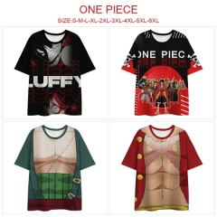 5 Styles One Piece Cosplay 3D Digital Print Anime T-shirt