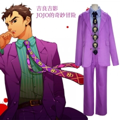 JoJo's Bizarre Adventure Kira Yoshikage Cartoon Character Cosplay Coat Pants Shirt Anime Costume Set For Man Adult