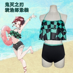 Demon Slayer: Kimetsu no Yaiba Kamado Tanjirou Cartoon Character Cosplay Swimwear Anime Costume For Man Adult