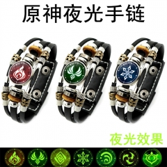 7 Styles Genshin Impact Alloy Luminous Material Anime Bracelet