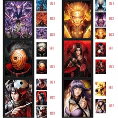 （无相框）10个一套 火影忍者动漫渐变海报裸眼3D立体变图PET光栅画动漫周边宣传卡