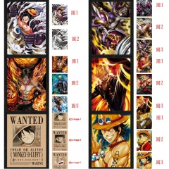 （无相框）10个一套 海贼王动漫渐变海报裸眼3D立体变图PET光栅画动漫周边宣传卡