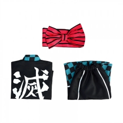 Demon Slayer: Kimetsu no Yaiba Kamado Tanjirou Cartoon Character Cosplay Costume Anime Housemaid Dress Set