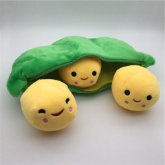 35CM 日系可爱创意荷兰豆毛绒玩具公仔抱枕娃娃
