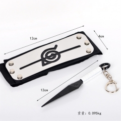 4 Color Naruto Kunai+Headband Sword Weapon Cosplay Cartoon Anime Sword Kunai Set