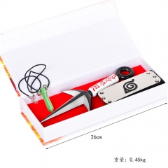 Naruto Kunai+Necklace+Headband Alloy Sword Weapon Cosplay Cartoon Anime Sword Kunai Set