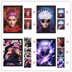 （无相框）10个一套 咒术回战 动漫渐变海报裸眼3D立体变图PET光栅画动漫周边宣传卡