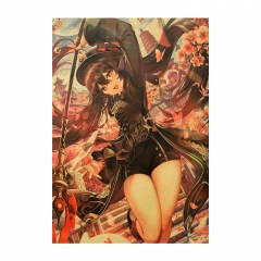 50.5*35cm Genshin Impact Retro Kraft Paper Anime Poster