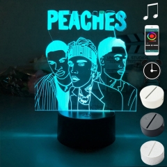 1762-3 Justin 比伯 peaches 遥控 夜灯