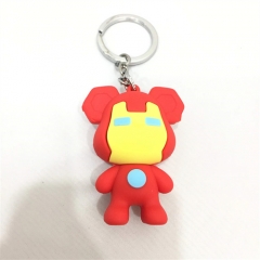 Iron Man Cosplay Cartoon Character Soft Plastic Decoration Pendant Anime Keychain (Opp Bag)