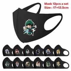 3 Styles 12PCS/SET My Hero Academia /Boku No Hero Academia Anime mask Cosplay Cartoon Mask Space Cotton Anime Print Mask