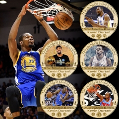 5 Styles NBA Star Kevin Durant Anime Souvenir Coin Souvenir Badge Cartoon Stainless Steel Decoration Badge