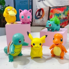 6 Styles Pokemon Kirby Charmander Bulbasaur Jigglypuff Cosplay Cartoon Cute Decoration PVC Anime Keychain