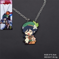 2 Styles Genshin Impact Cartoon Cute Character Anime Alloy Necklace