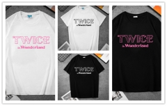 TWICE in Wonderland演唱会同款短袖T恤黑白简约休闲字母印花上衣