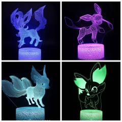 跨境专供伊布口袋系列3D台灯创意LED视觉灯情人节礼品床头小夜灯