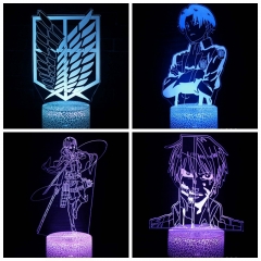 跨境电商专供进击的巨人系列3D台灯七彩触摸LED小夜灯创意礼品灯