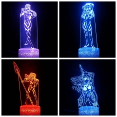 跨境专供闽粤EVA新世纪福音战士系列3D台灯LED七彩触摸遥控小夜灯