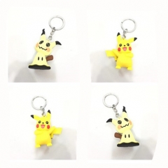 2 Styles Pokemon Pikachu Cosplay Cartoon Character Soft Plastic Decoration Pendant Anime Keychain (Opp Bag)