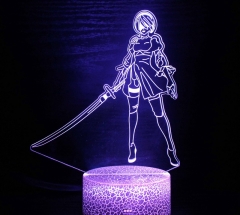 跨境专供闽粤EVA新世纪福音战士系列3D台灯LED七彩触摸遥控小夜灯